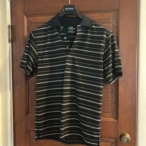 PGA Tour Striped Golf Polo Shirt
